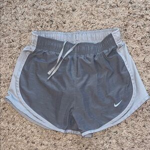 Nike Gray Athletic Shorts with Elastic Waistband and Lightweight Fabric